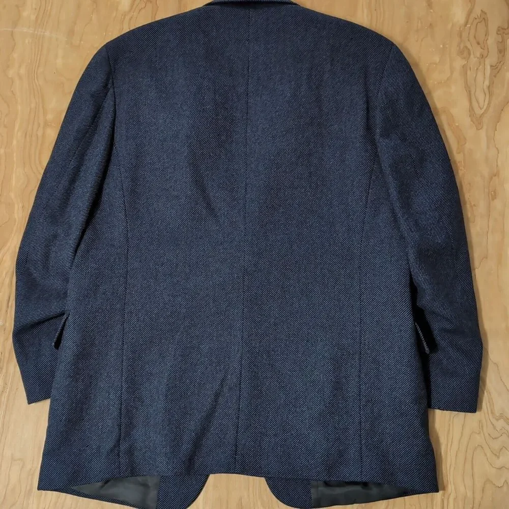 Nautica Wool/Cashmere Blend Blue Blazer Men's 42R Striped 3‎ Button